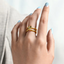 Link Lucky Double Line Cross Infinity Ring
