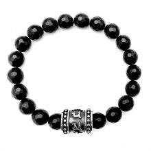 Tibetan Big Barrel Obsidian Bracelet
