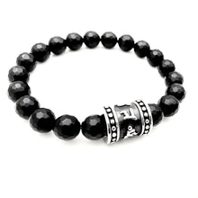 Tibetan Big Barrel Obsidian Bracelet