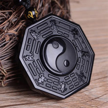 Natural Yin Yang Black Obsidian Pendant Necklace