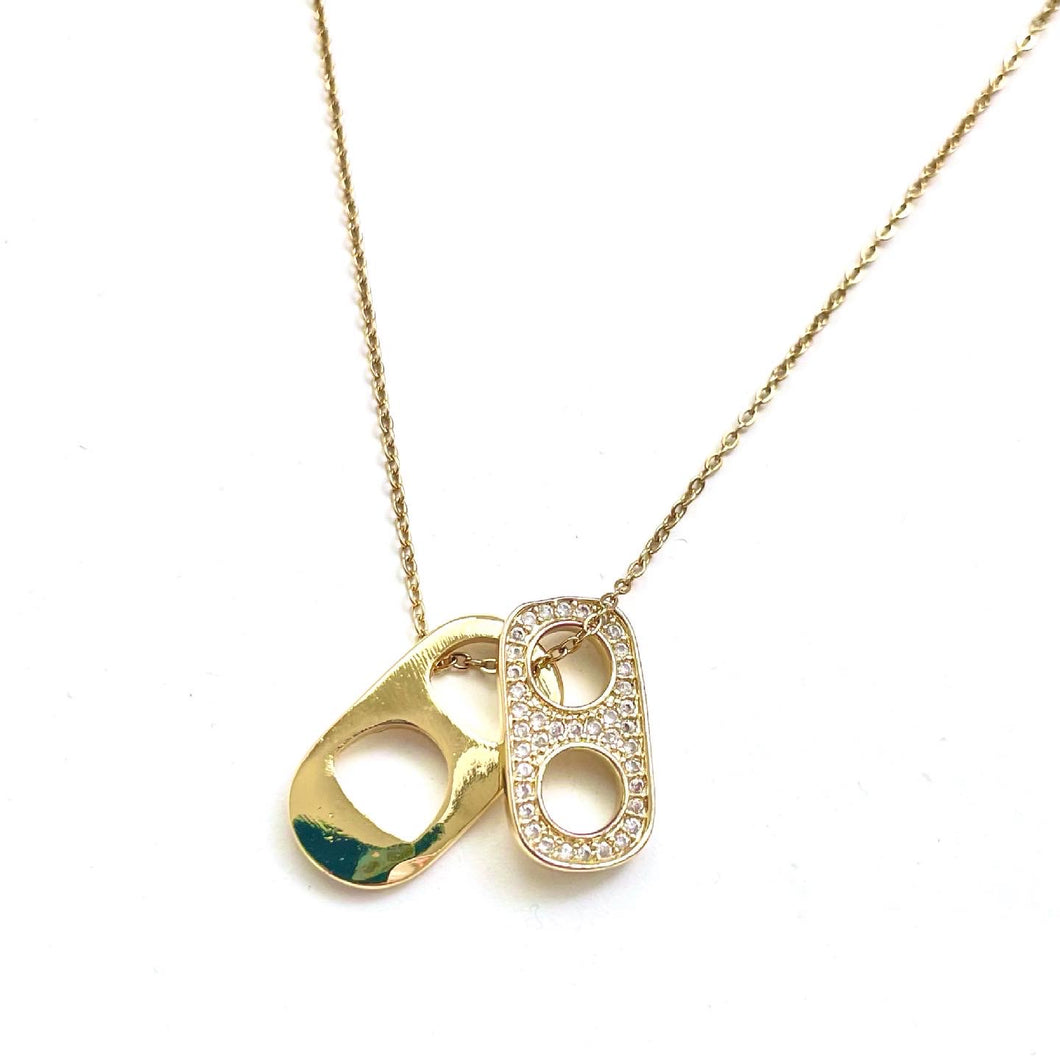 Double Soda Tab/Cap Necklace