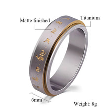 Buddha Mantra Spinner Ring