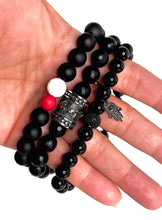 Tibetan Big Barrel Obsidian Bracelet