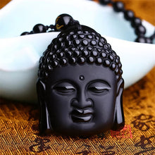 Obsidian Buddha Head Lucky Necklace