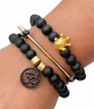 Om Obsidian Balance Bracelet