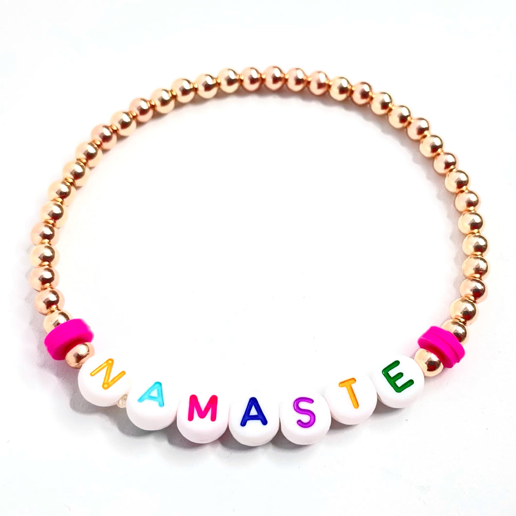 NAMASTE Handmade Rose Beaded Single Bracelet