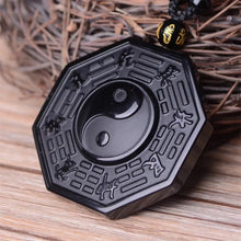 Natural Yin Yang Black Obsidian Pendant Necklace