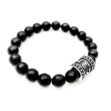 Tibetan Big Barrel Obsidian Bracelet