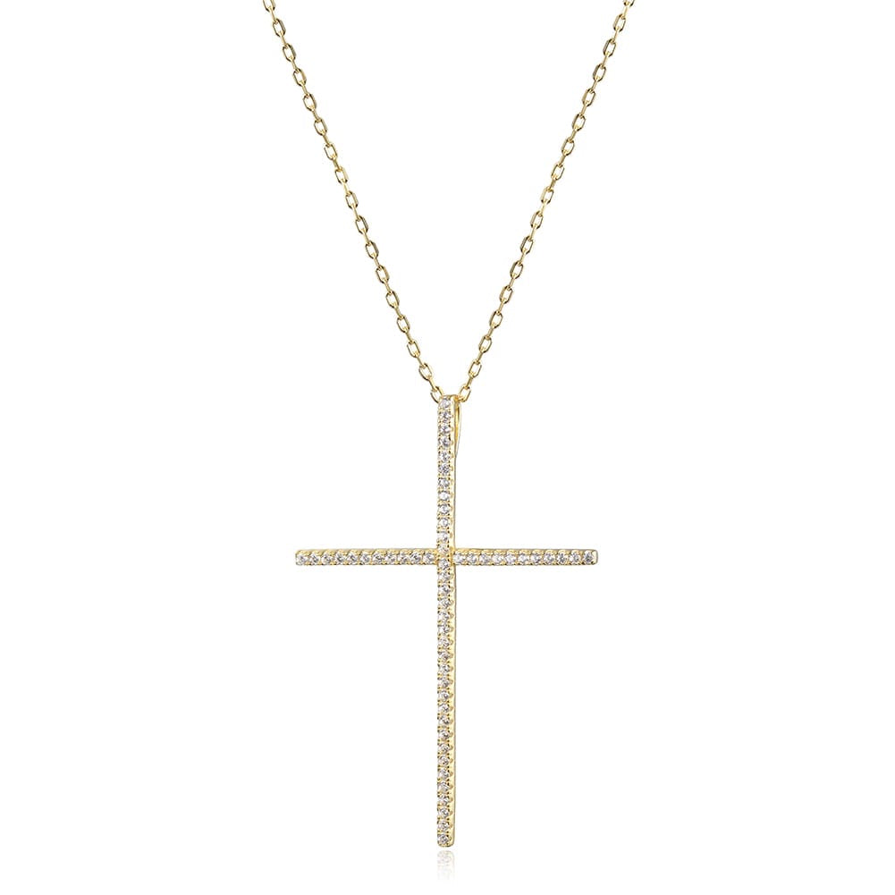 Big Cross Pave Necklace
