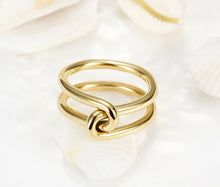 Link Lucky Double Line Cross Infinity Ring