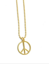 Peace Sign Ball Chain Necklace