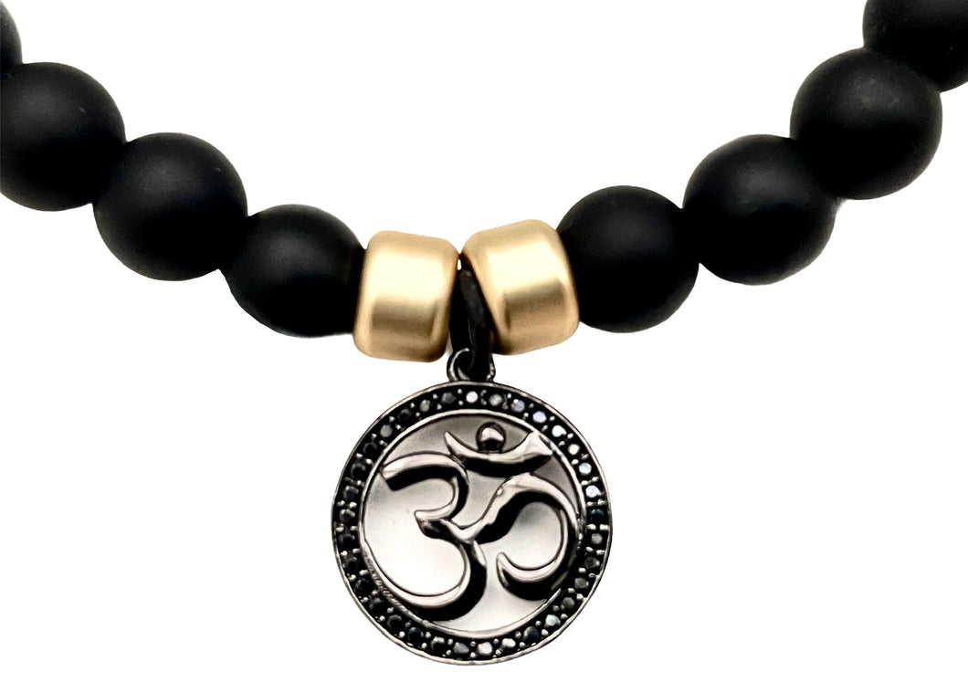 Om Obsidian Balance Bracelet