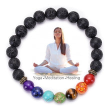 7 Chakras Lava Healing Bracelet