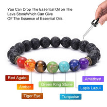 7 Chakras Lava Healing Bracelet