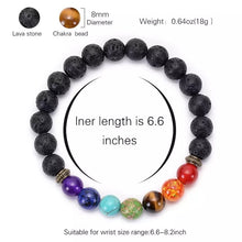7 Chakras Lava Healing Bracelet