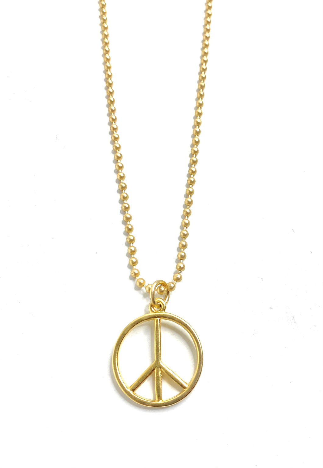 Peace Sign Ball Chain Necklace