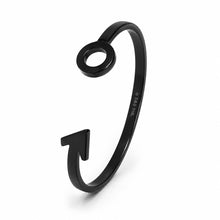 Men's Black Stainless Steel Arrow Open Cuff Bracelet