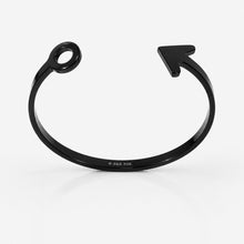 Men's Black Stainless Steel Arrow Open Cuff Bracelet