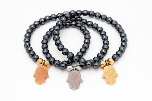 Hamsa Hematite Strength Bracelet