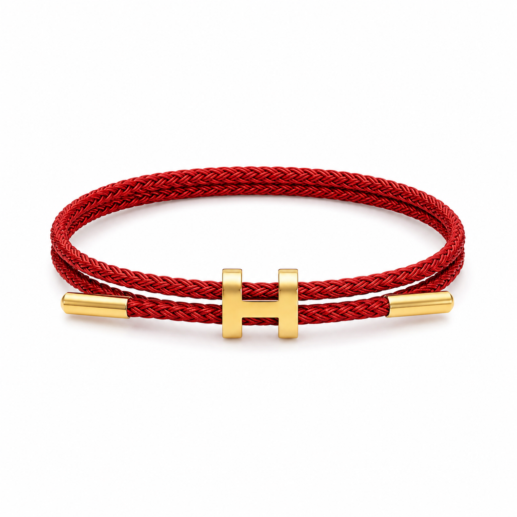 “H” Red Cord Bracelet