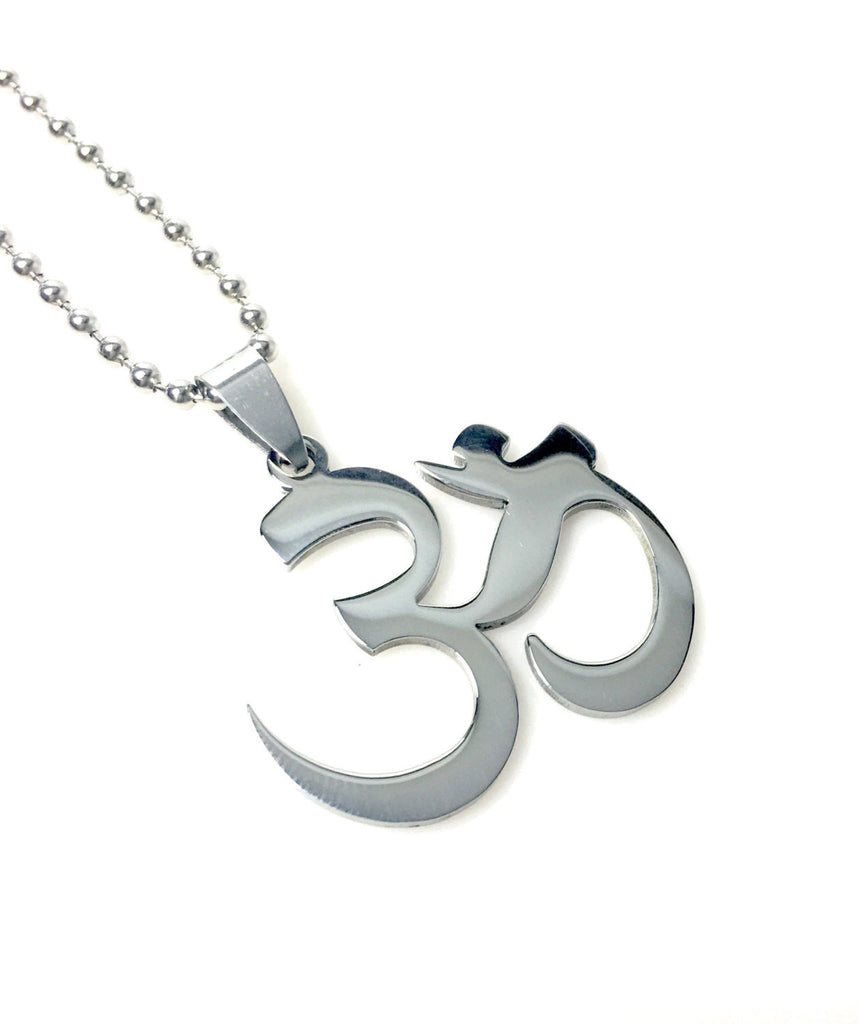 Om Pendant Stainless Steel Necklace – MAHBEADS