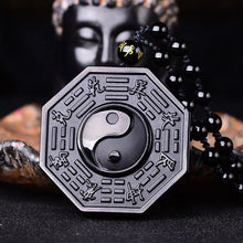 Natural Yin Yang Black Obsidian Pendant Necklace