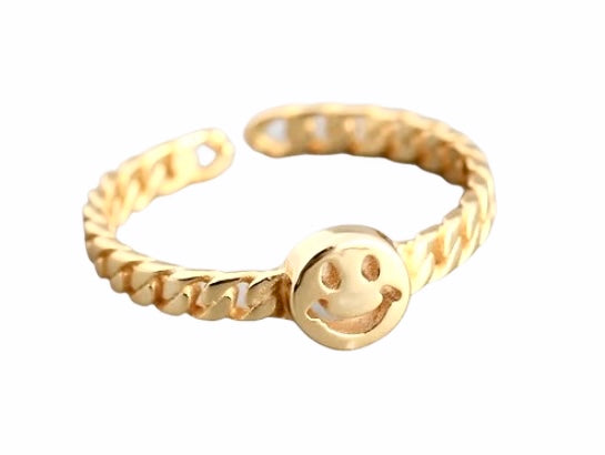 Tinny Happy and Smiling Adjustable Ring