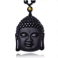 Obsidian Buddha Head Lucky Necklace