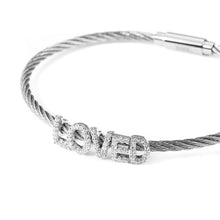 "LOVED" Word Stainless Steel Cable Bangle