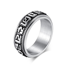 Tibetan Six Word Buddha Mantra Spinner Ring