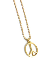 Peace Sign Ball Chain Necklace